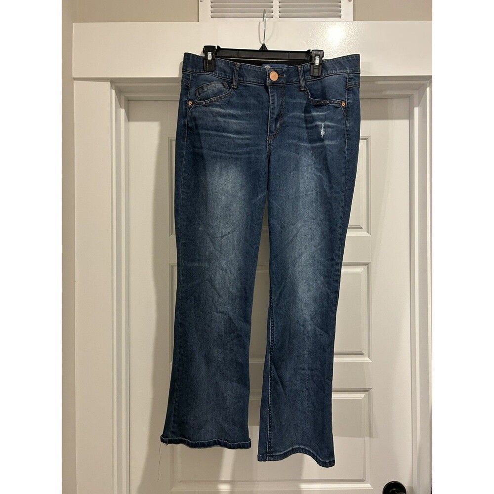 Democracy Jeans Womens 14P Dark Blue Denim Pants Ab Solution High Rise Stretch